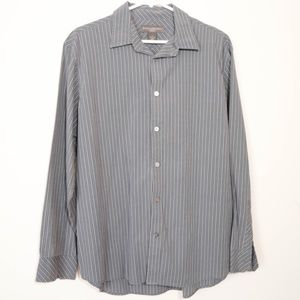 Banana Republic Gray Striped Long Sleeve Shirt